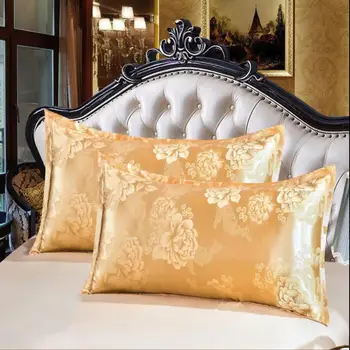 

Emulation Silk Satin Pillowcase Single Solid Color Pillow Covers Luxury Pillow Case for Bed Throw King Size Pillow Case