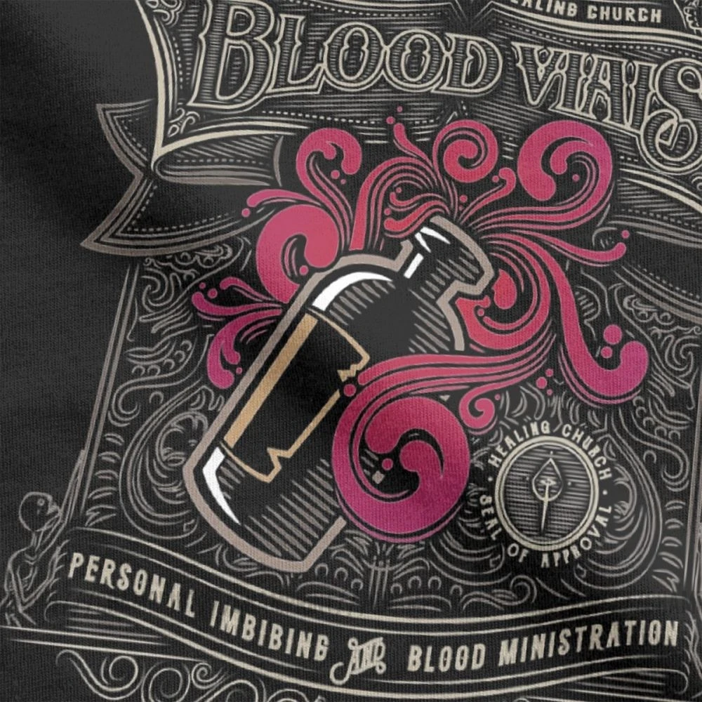 Yharnam's Blood Vials, футболки для мужчин, хлопок, новинка, футболка с круглым вырезом, Bloodborne Dark Souls, футболки с коротким рукавом, топы, идея подарка