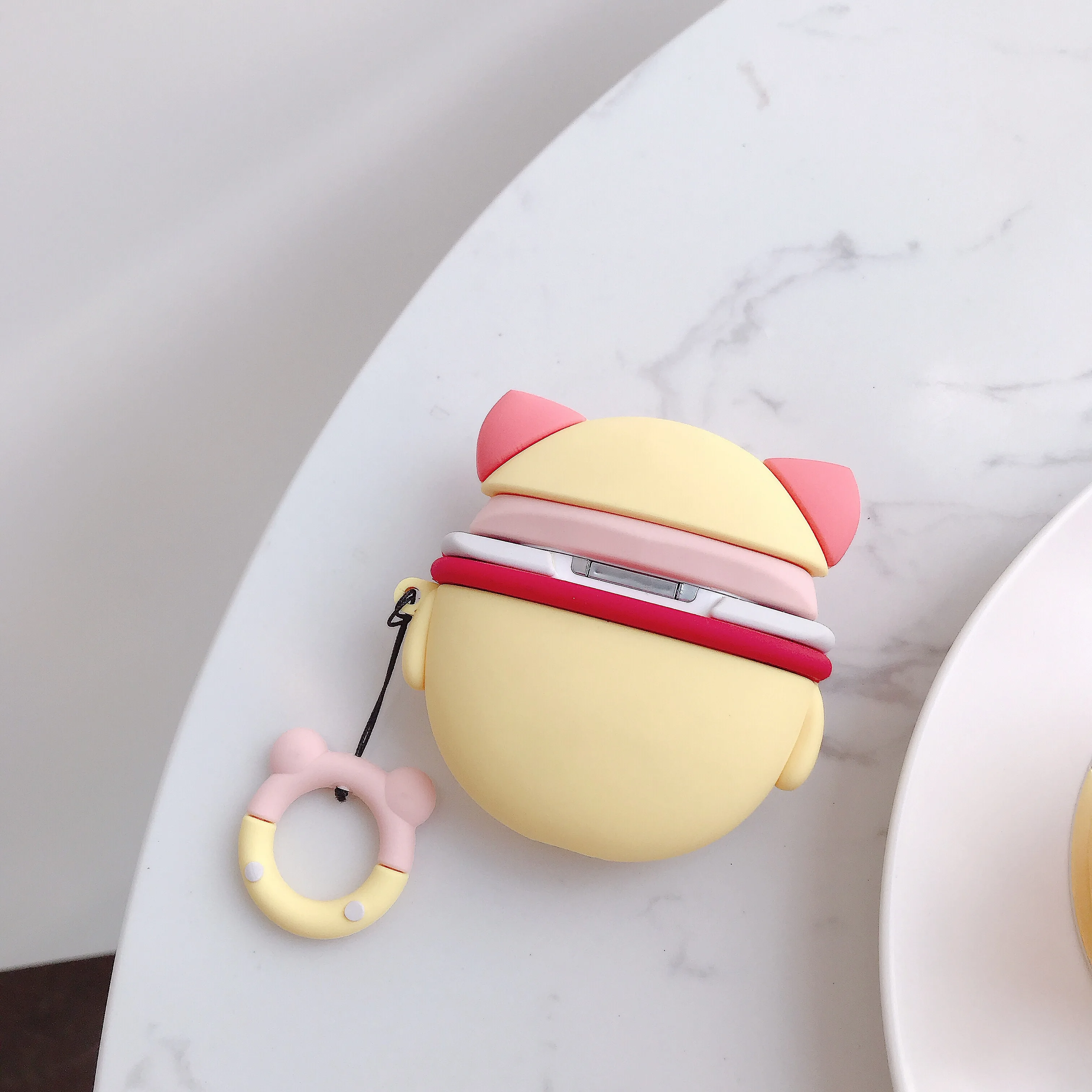 Милый мультфильм Свинья медведь; цыпленок Earpods чехол для Apple Airpods 1 2 Kawaii беспроводные наушники Защитная крышка с палец кольцо ремень