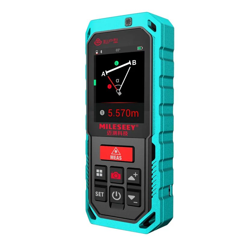 New Mileseey T7 40M 60M 100M Bluetooth Laser Rangefinder with Rotary Touch Screen Rechargerable Laser Meter