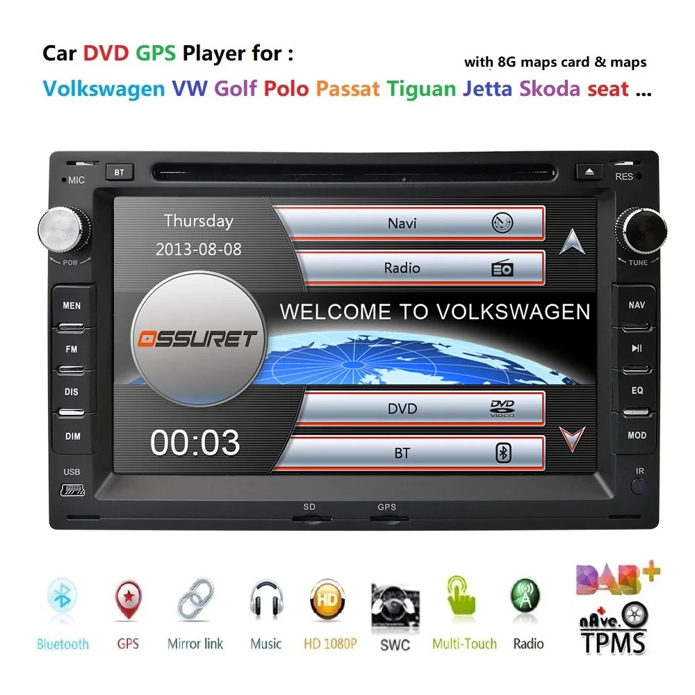 Top 7"Touch Screen Car DVD Player for VW Golf4 T4 Passat B5 Sharan with 3G GPS Bluetooth Radio Canbus SD USB Free Camera+8GB Map 0 Top 7"Touch Screen Car DVD Player for VW Golf4 T4 Passat B5 Sharan with 3G GPS Bluetooth Radio Canbus SD USB Free Camera+8GB Map 0