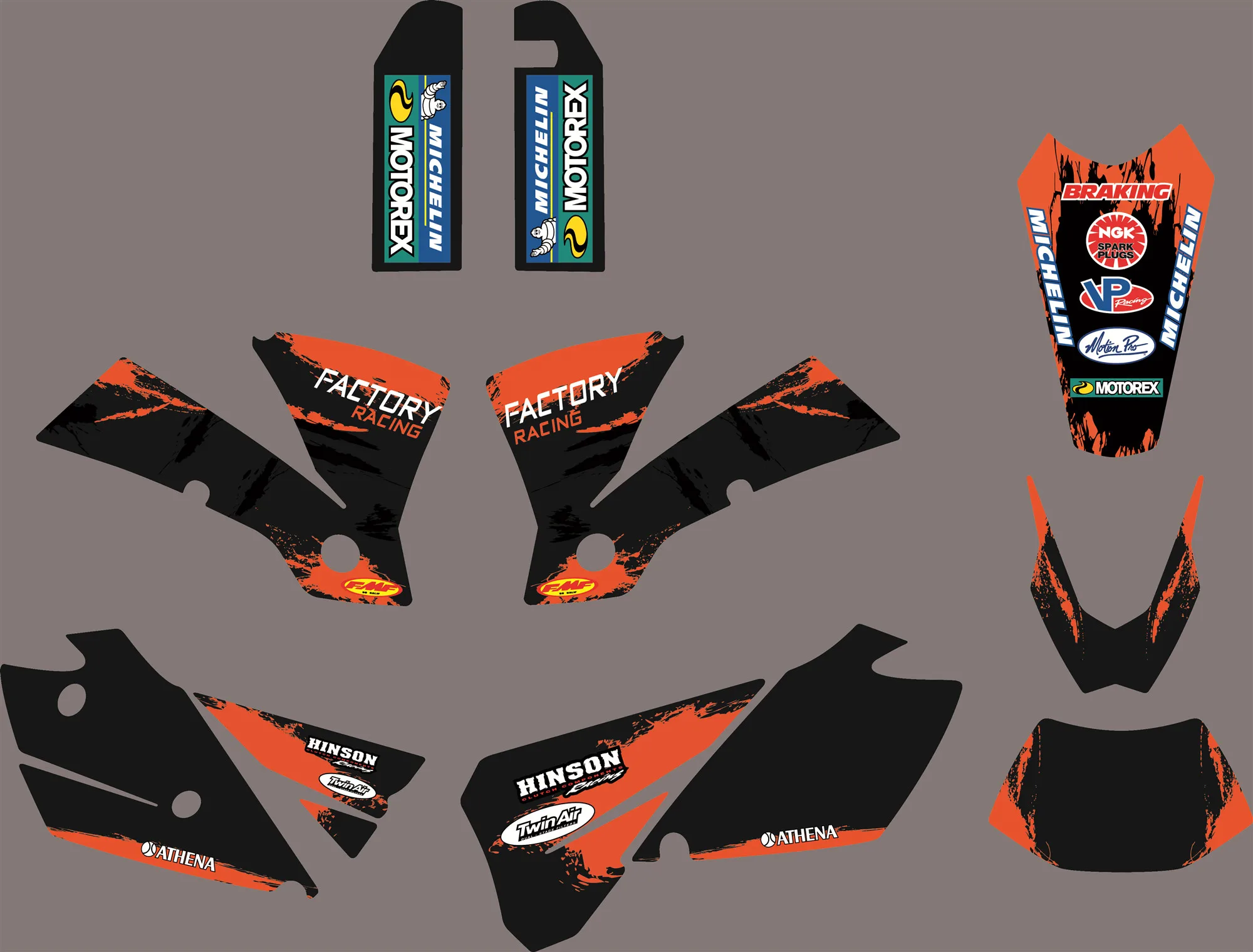 3M наклейки для KTM SX EXC 2004 бесплатные индивидуальные номера имена блеск для губ графики для KTM SX EXC 125 200 250 300 400 450 525 2004