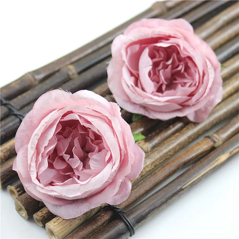 5PCS 7.5cm Peony Flower Head Silk Artificial Flowers For Wedding Decoration DIY Decorative Party Hotel Home Wreath Fake Flowers