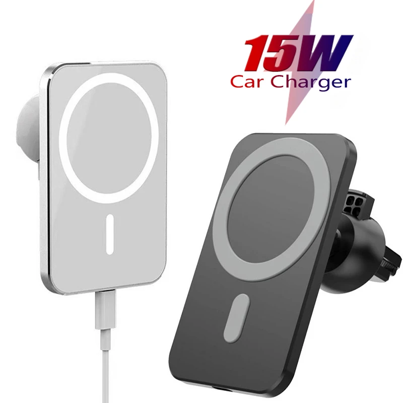 15W Mag Magnetic Safe Wireless Charger Holder Vehicle Air Vent Mount Magnet Wireless Charging Car Phone Stand For iPhone 13 Pro samsung charging station