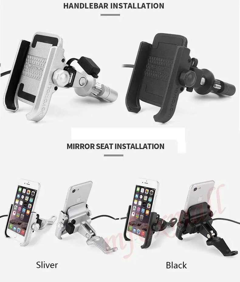 Универсальный держатель для мобильного телефона на руль мотоцикла с USB зарядкой Аксессуары для мотоцикла с gps креплением