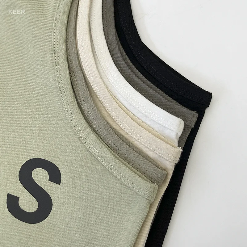 Essentials Men's Sleeveless T-shirt 100% Cotton Reflective Back Printed Letters Hip Hop Men Sleeveless Shirt Essentials Men's Sleeveless T-shirt 100% Cotton Reflective Back Printed Letters Hip Hop Men Sleeveless Shirt