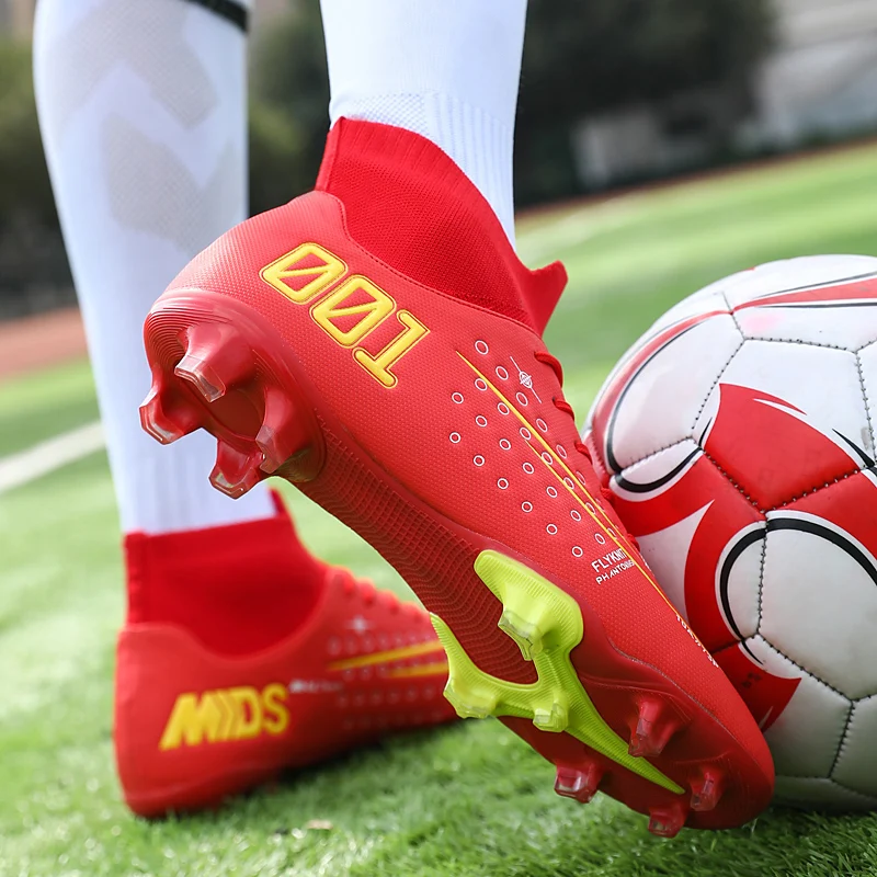 

High-top football shoes non-slip wear-resistant breathable long and short broken nails children's non-slip student training shoe