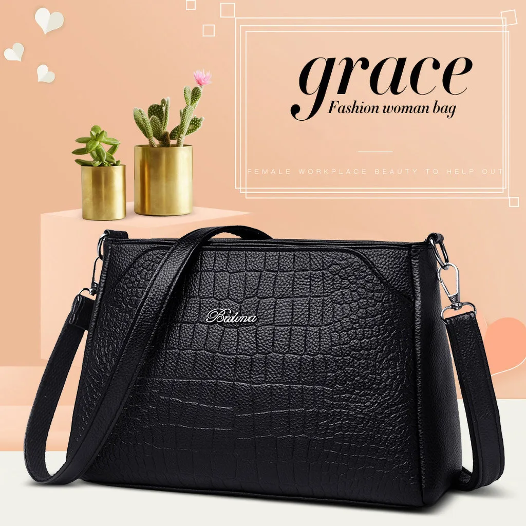 New Elegant Shoulder Bag Women Wild Simple Messenger Bag For Girls Casual Handbag Face Fashion Retro College Leather Bag K805