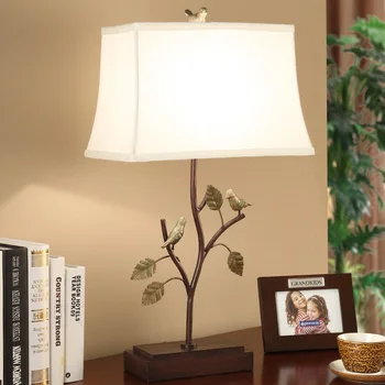 

Art Deco Table Lamp Birds Iron Bedroom Bedside Hotel Model Room Desk Lamp Creative Study Living Room Table Light Dining Room