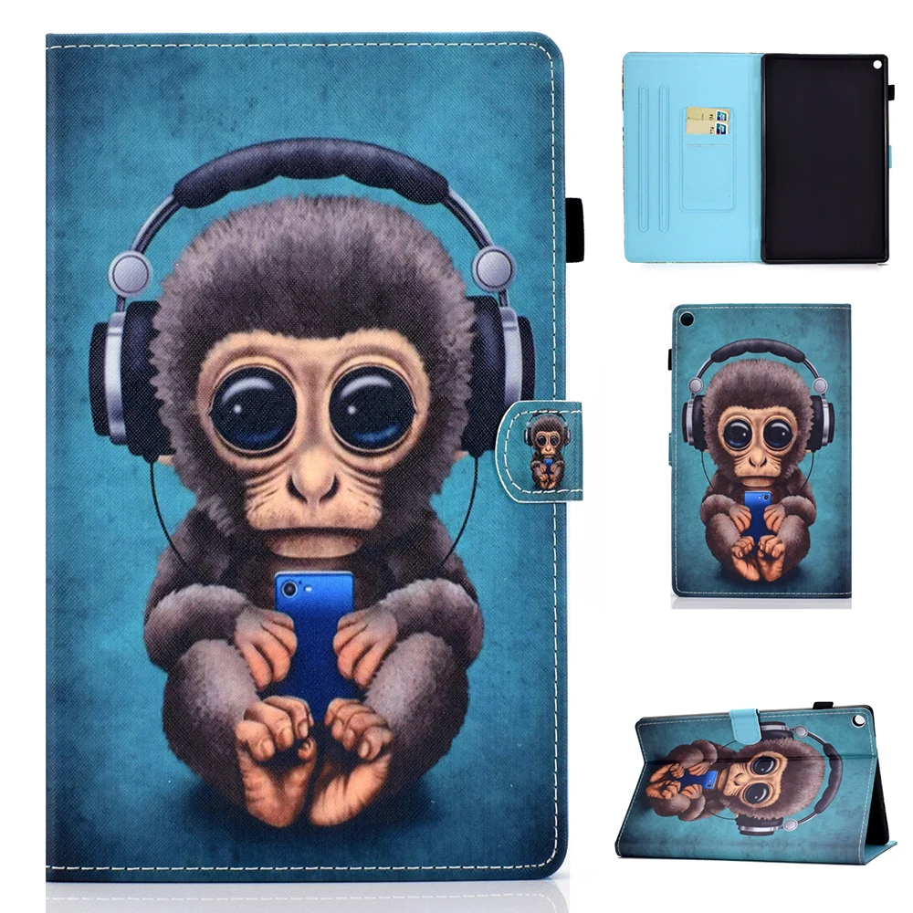 Чехол для Amazon Kindle Fire HD10 10," All New Fire HD 10 Shell защитный PU кожаный магнитный штатив умный чехол