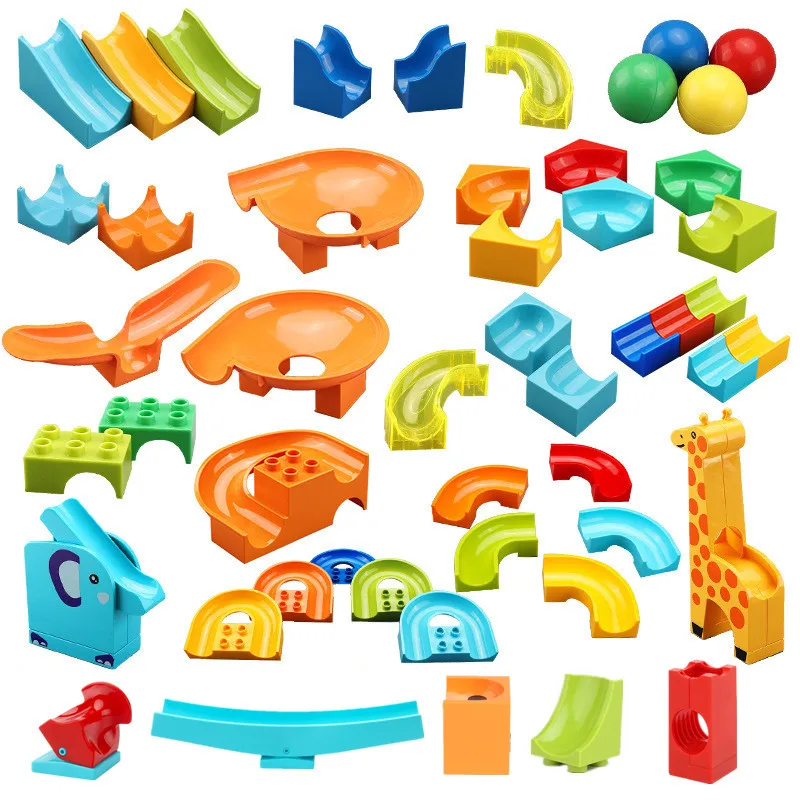 Crazy Fun Rolling Ball Building Blocks Compatible Marble Run Bricks Parts Accessories Educational DIY Toys