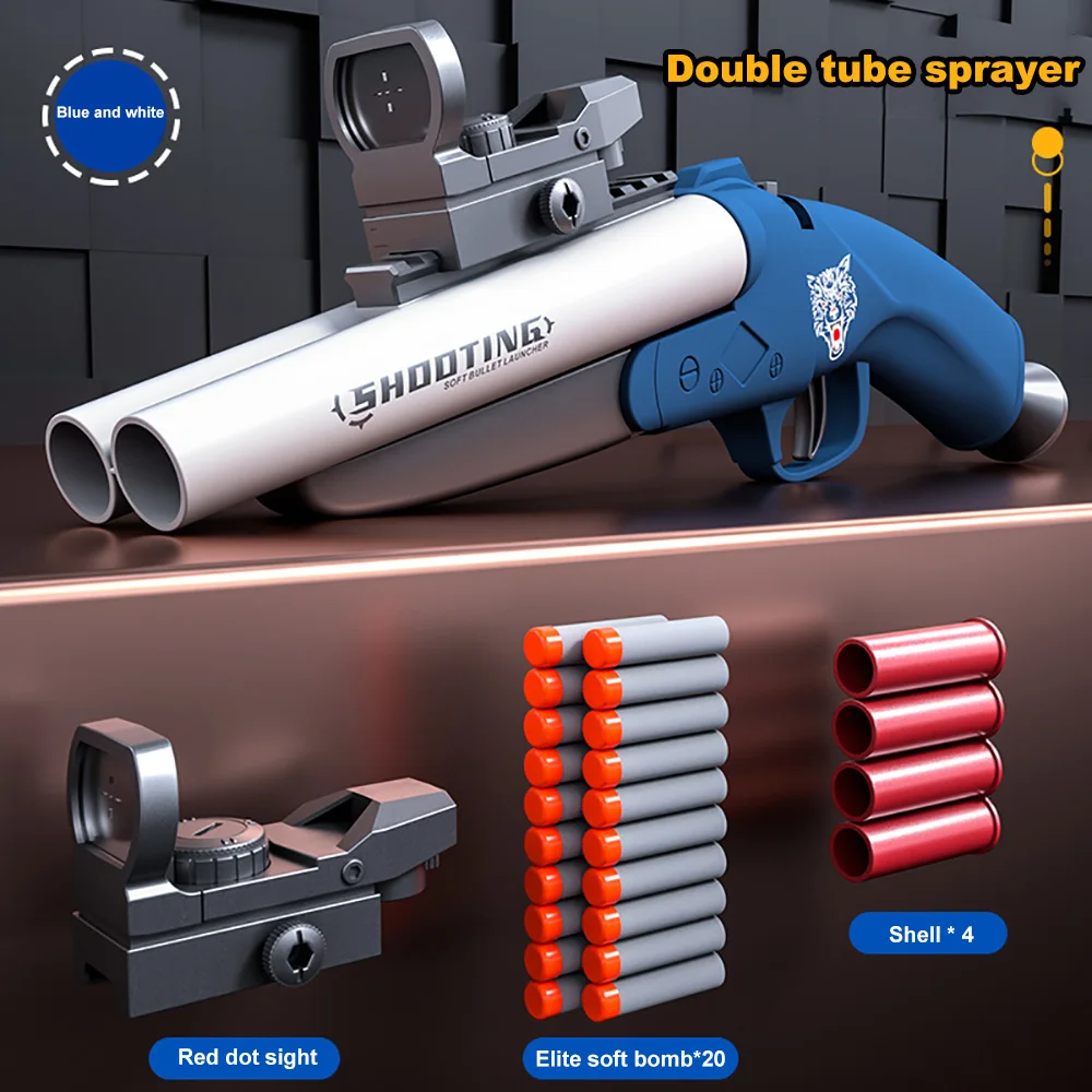 Soft Bullet Toy Gun Double Barreled Plastic Repeater Pistols Model Bendable  With Bullets Gift For Children Du 6,96 €