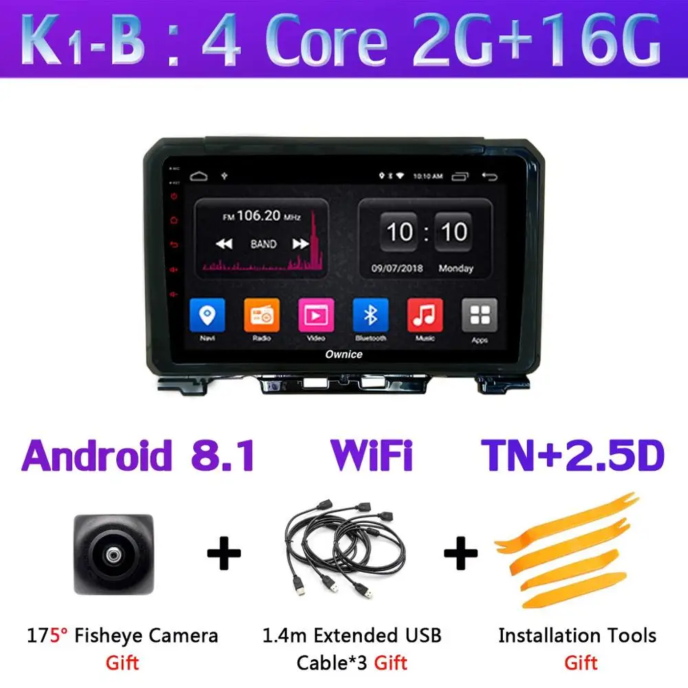 K1-B 360 ° панорамный 4G LTE+ WiFi Android 9,0 8Core 4+ 64G Автомобильный мультимедийный плеер CarPlay Android Авто DSP gps радио для Suzuki Jimny - Цвет: K1-B