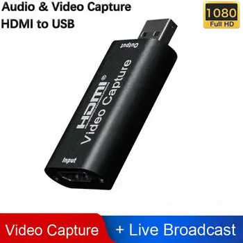 

Video Capture Card USB 2.0 Mini HDMI Video Grabber Record Box for PS4 Game DVD Camcorder HD Camera Recording Live Streaming