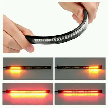 

Flexible 48 LED Motorcycle Turn Signal Light Tail Rear Brake Stop Light Bar Universal Brake Signal Light Strip 2835 3014 SMD