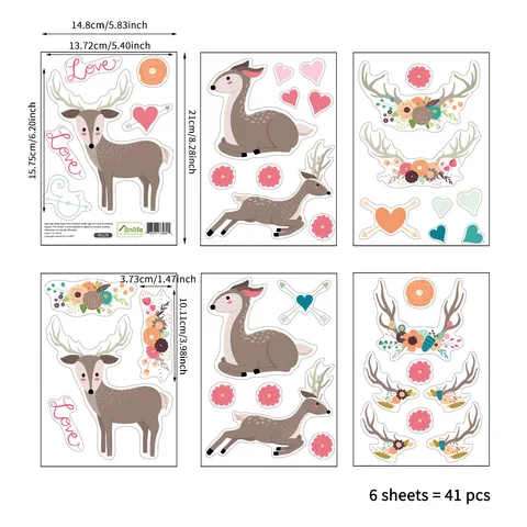 Sheets Christmas Window Stickers Multiple Combinations Snowflake New Year's Window Stickers Wall decal