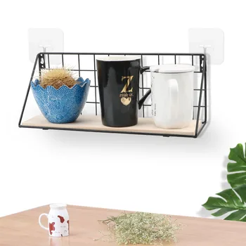 

Multifunction Storage Holder Wall Decoration Mesh Wire Metal Wall Shelf Iron Frame Hanging Rack Wall Display Storage Box Basket