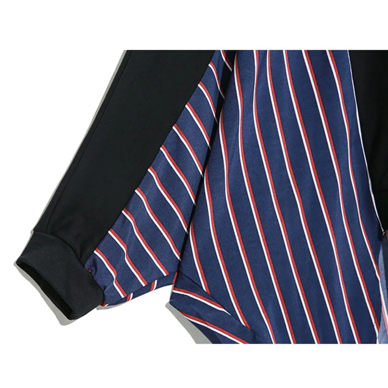 XITAO футболка в полоску с рукавами «летучая мышь», с круглым вырезом, с длинными рукавами, свободная, большие размеры, женская одежда, осень, WQR1844