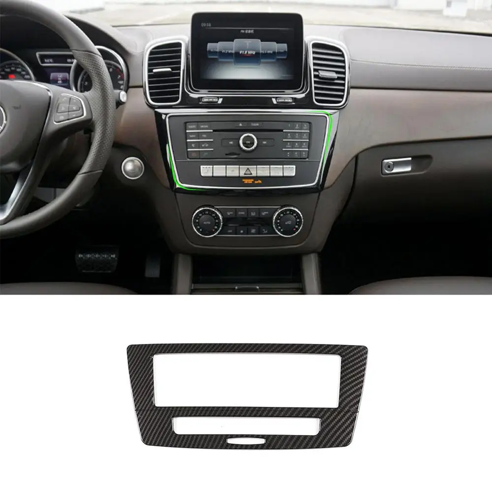 

Carbon Fiber Style ABS Plastic Car Center Console Voice Mode Panel Trim for Mercedes Benz GLE GLS Class W166 2013-19 Accessories