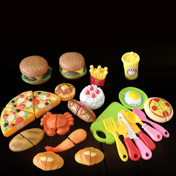 

None Kitchen Pretend Cutting Playset Food Pretend Toy for Kids Children