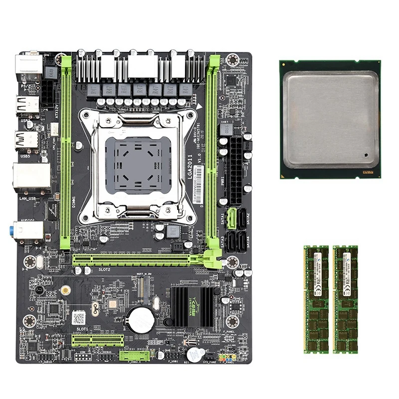 Материнская плата X79 M2 3 0 LGA2011 поддержка NVME M.2 SSD SATA3.0 SATA2.0 USB3.0 с ЦП E5 2660 2x4G 1600 ECC