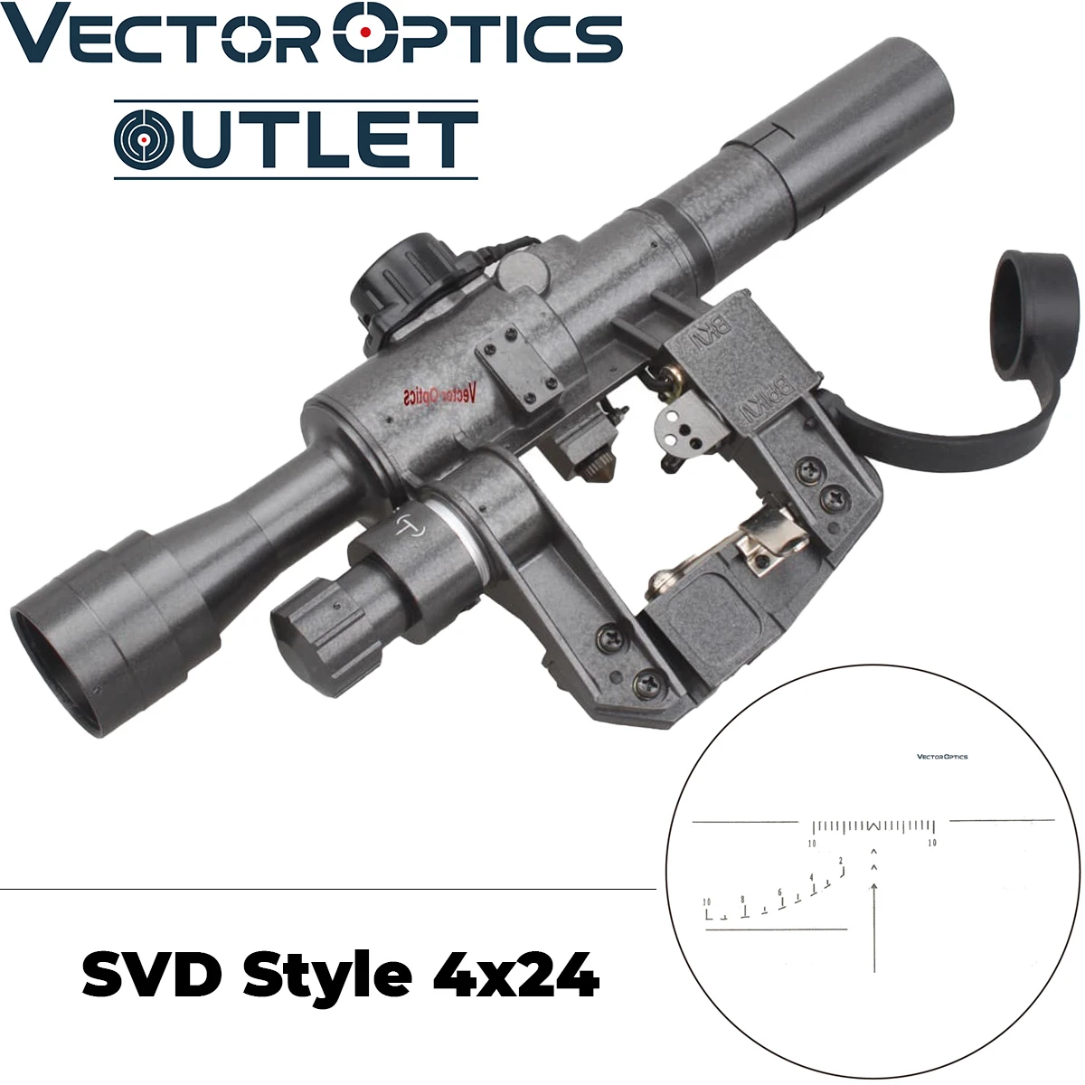 Vector Optics Dragunov 4x24 SVD FFP Sniper Riflescope Fit AK Scope AK47 Illuminated Weapon Sight First Focal Plane Rifle | Спорт и
