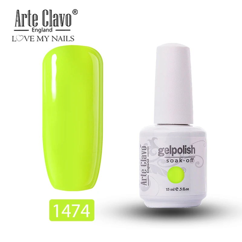 1474 Arte Clavo 15 мл 179 цветов светодиодный Гель-лак для ногтей Топ УФ-Гель-лак для ногтей Гибридный впитывающий лак для ногтей салонный лак Гель-лак - Цвет: 1474