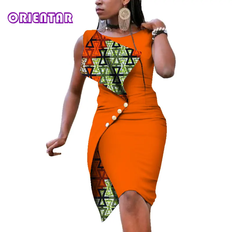 African Wax Print Skirts for Women Bazin Riche Mini Straight Short Skirt Women African Style Clothing Plus Size WY3372 african traditional clothing