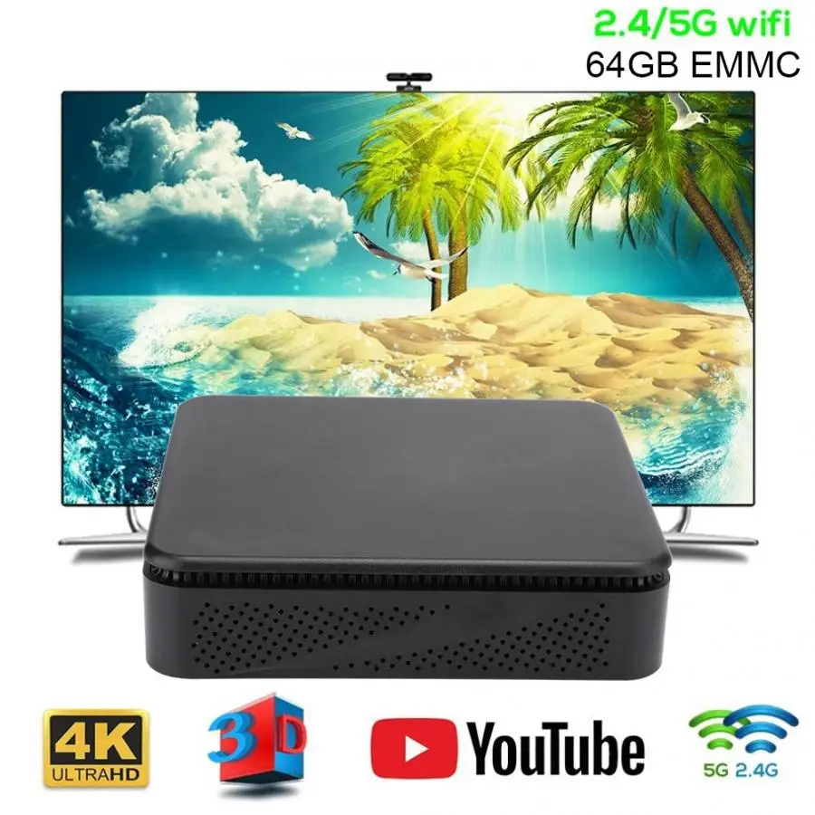 TX85 4K HD Интеллектуальный 4G+ 64G 2,4G/5G многопортовый WiFi Миниатюрный Настольный ПК(100-240V US Plug) мини-компьютер