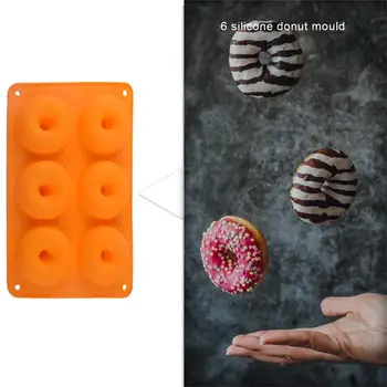 

6 Donut Mold DIY Cake Mould Kitchen Tool Chocolate Biscuit Cake Mold Non-Stick Silicone Mold Confectionery and Pastry Accessorie
