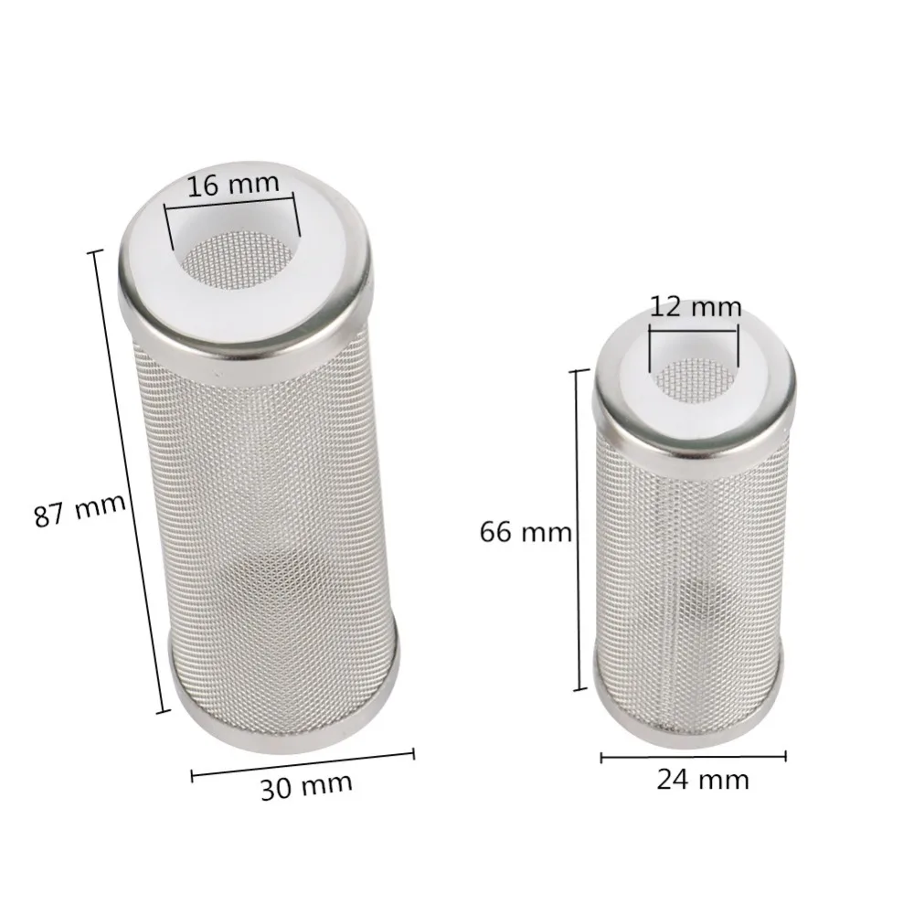 12 мм/16 мм фильтр для аквариума Нержавеющая сталь чехол Сетка сети для креветок специальный цилиндр фильтры приток входное отверстие для защиты аквариум фитинги