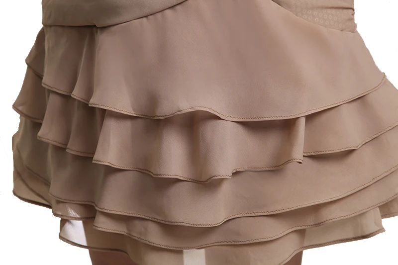 Хаки мини летнее коктейльное платье для вечеринки с блестками Многослойные