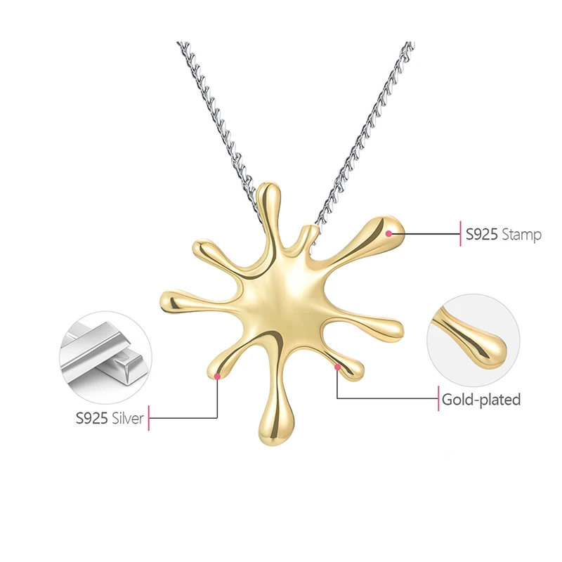 Lotus Fun Real 925 Sterling Silver Natural Creative Handmade Designer Fine Jewelry Splashing Metal Pendant without Necklace - Image 5
