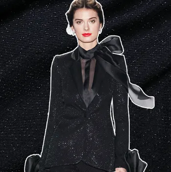 

Woven wool fabric 150cm autumn and winter suit windbreaker jacket wool fabric bright line acrylic fabric wholesale wool cloth