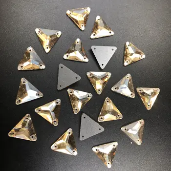 

Wholesale! Polaris Lt.Peach 16*16mm 22*22mm Triangles Silver Bottom Glass Sew On Clothes/Bags/Shoes For Rhinestones Decoration