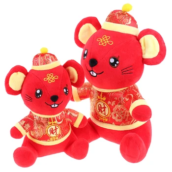 

2020 Rat Year Kawaii China Dress Mascot Rat Plush Mouse in Tang suit Soft Toys Chinese New Year Party Decoration Gifts
