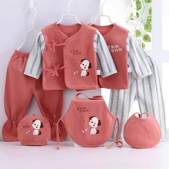 

7 Pcs/Set Newborn Baby Clothes Set Baby Clothing Cotton Baby Girl Boy Stuff for 0-3M Infant Underwear Fall Clothes Set