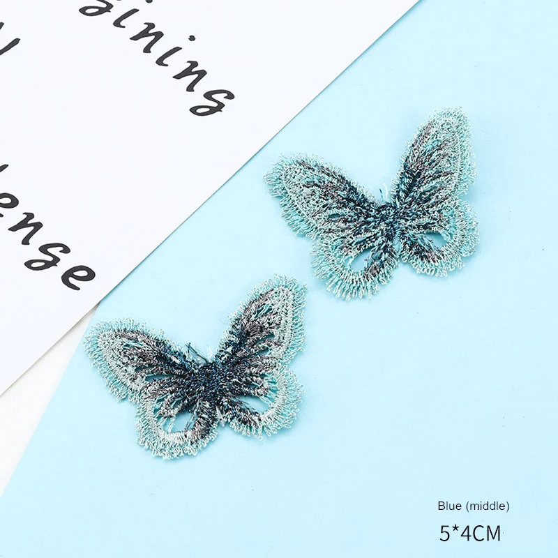 20.Blue (middle) 20 шт кружевная вышивка мини декоративное украшение в виде бабочек аксессуары DIY серьги ожерелье ювелирные украшения старинные ремесла швейный материал - Цвет: 20.Blue (middle)