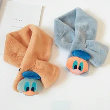 Очень милые однотонные меховые шарфы с мультяшным рисунком; плюшевые зимние детские плотные теплые мягкие теплые шарфы; корейский модный шарф