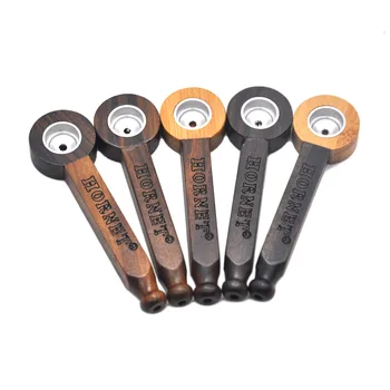 

90mm Classic Wooden Pipe Handmade Portable Wooded Pipe DIY Kit Pocket Tobacco Pipe Smoking Pipe.Color Random