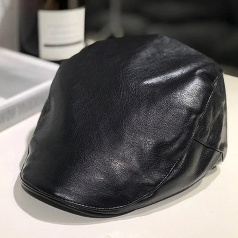 ZLD beret женская осенняя и зимняя шапка с короткими полями в виде утенка, шапка в стиле ретро, британская дикая Корейская шапка из искусственной кожи