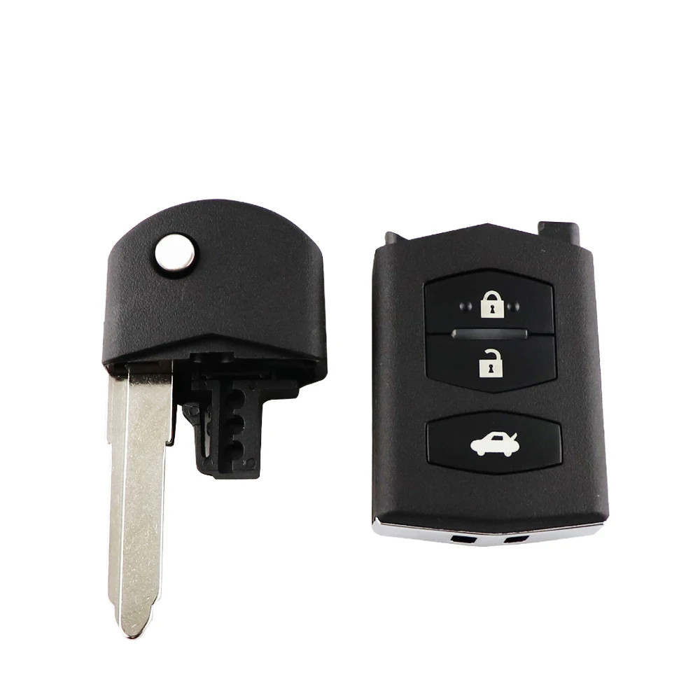 Keyforkess2/3/4 pulsanti portachiavi a distanza Fob Shell Flip pieghevole per Mazda 2 3 5 6 M6 MX5 CX5 CX7 CX9 RX8 con testa chiave lama non tagliata - Ha5da4443397a4759ae7b38ea14abefedX