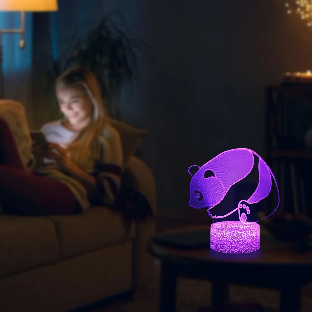 USB Powered животное многофункциональный подарок 3D Стенд Ночник светильник с регулируемой яркостью для спальни дома изменение цвета пульт дистанционного управления декоративный