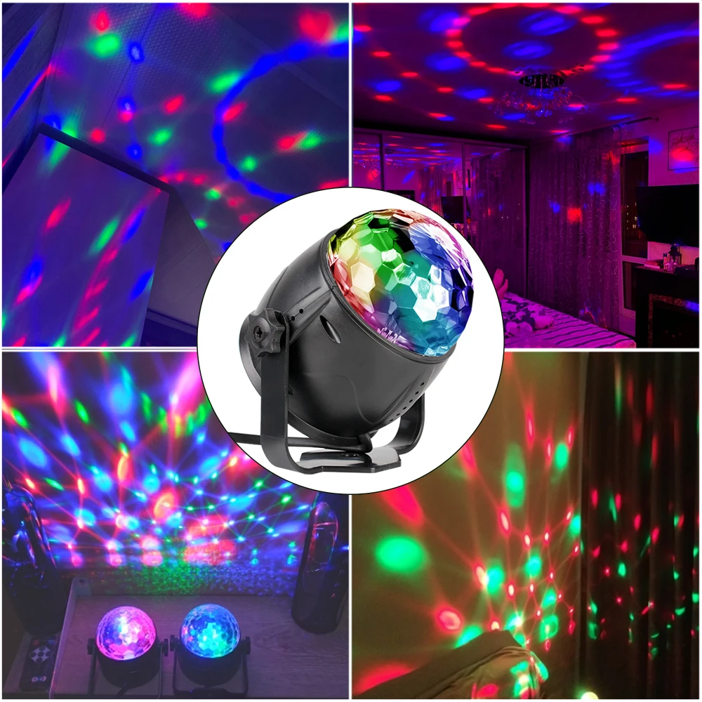 Acheter 1 pièces DJ Disco lampe RGB Disco boule fête lampe projecteur LED  lumière stroboscopique fête d'anniversaire voiture Club barre stéréo YSXX