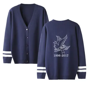 

Autumn Lovers Cardigan Sweater Lil Peep Print Streetwear Sweater V-Neck Long Sleeve Knitted Sweater Men Women Unisex Sweater Top