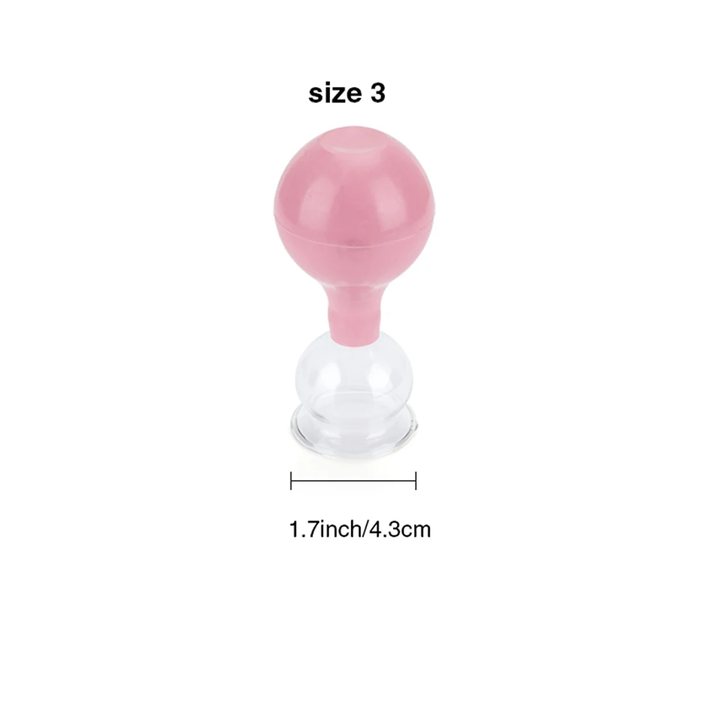 Pink Size 3 Набор вакуумных банок, силиконовые массажные банки для вакуумного массажа, китайский традиционный ревматизм, терапия, уход за здоровьем - Цвет: Pink Size 3