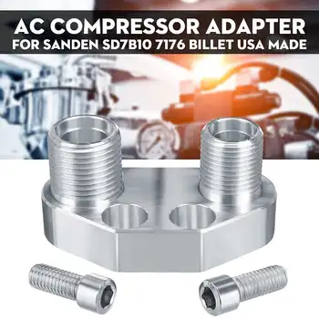 

AC Compressor Adapter Direct Fitting For Sanden SD7B10 7176 Polished Compressor 8AN/-10AN Fitting 3/4-16 and 7/8-14 Threads