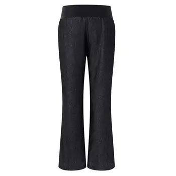 

Women's Elastic Waist Straight Wide Leg Pants Denim Jeans Loose Palazzo Trousers P31B