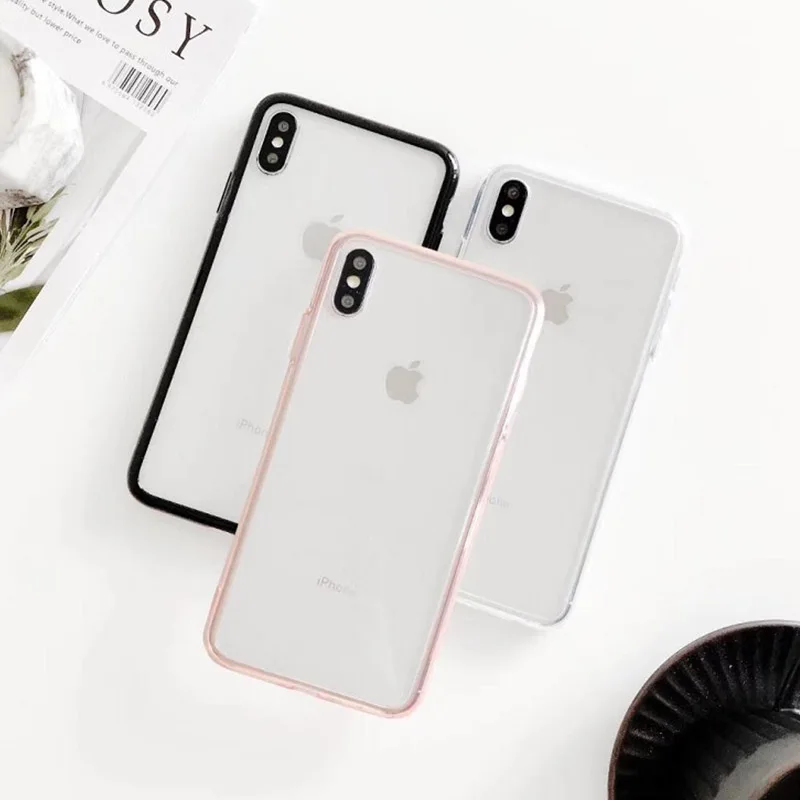 

Slim Tempered Glass Shockproof Case For iPhone XS MAX XR 7 8 Plus 7 Plus X 6plus Cases Protective Glass Cover Phone Accessories