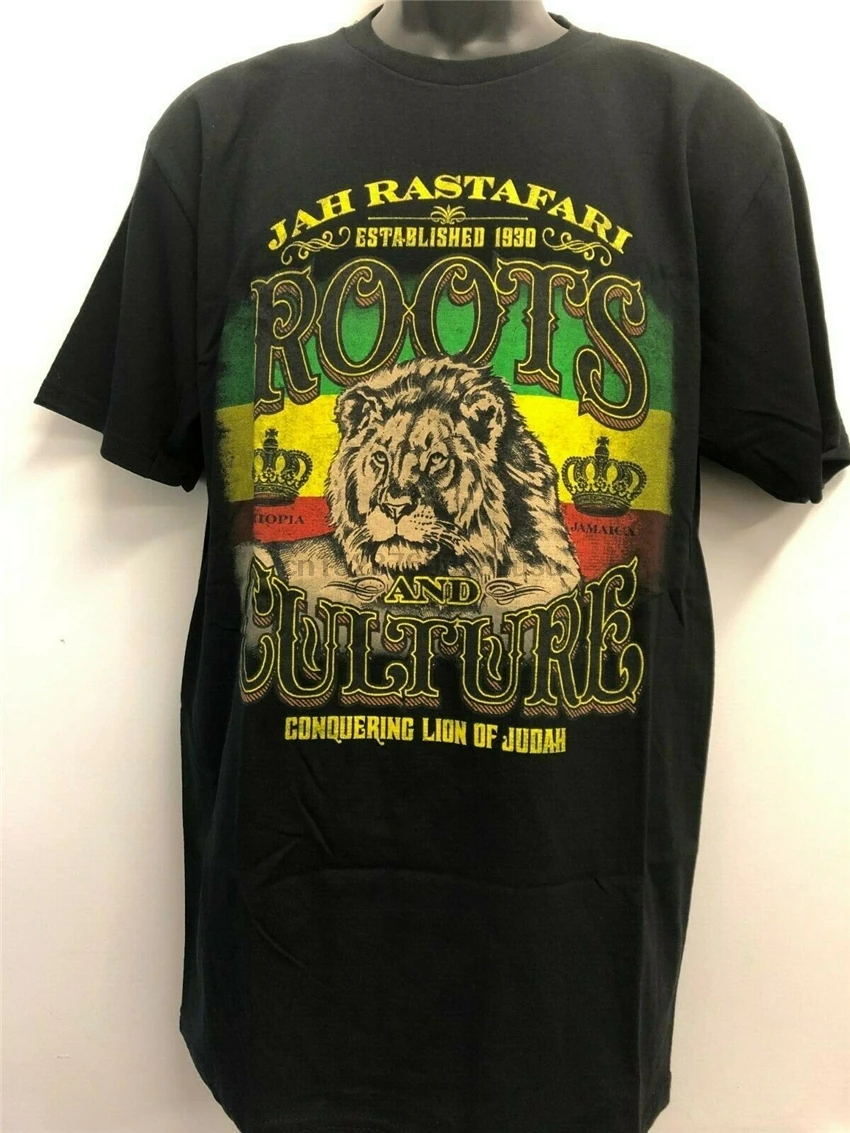 Красная Золотая зеленая Jah Rastafari Roots Culture черная футболка Rasta Ltd количество летняя